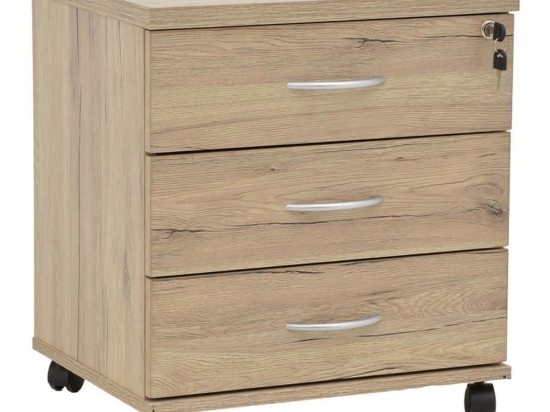 Συρταριέρα Γραφείου Τροχήλατη Anze 248-000015 48x38x53cm Natural