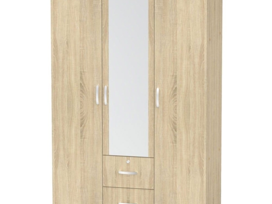 Ντουλάπα Tρίφυλλη Dillion 120x52x190cm Sonoma Τρίφυλλη