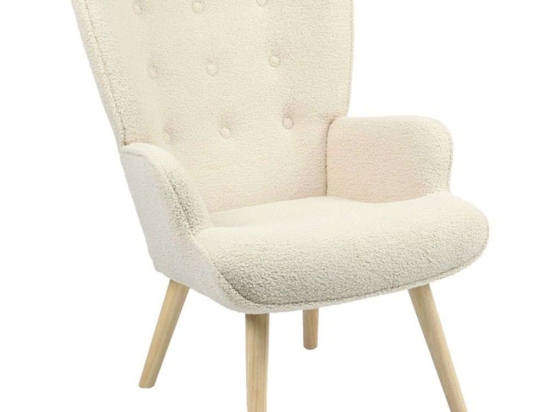 Πολυθρόνα - Μπερζέρα Fluffy Μπουκλέ 255-000021 75x69x96cm Cream-Natural