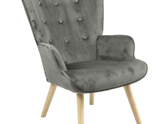 Πολυθρόνα - Μπερζέρα Fluffy 255-000023 75x69x96cm Anthracite-Natural