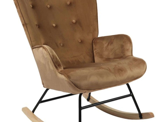Πολυθρόνα Κουνιστή Georgia 255-000027 75x71x95cm Brown-Natural