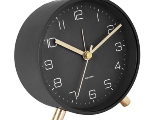 Επιτραπέζιο Ρολόι - Ξυπνητήρι Lofty KA5752BK Φ11cm Black Karlsson Μέταλλο