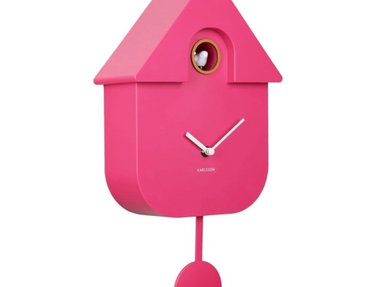 Ρολόι Τοίχου KA5768BP Modern Cuckoo Bright Pink Karlsson Πλαστικό