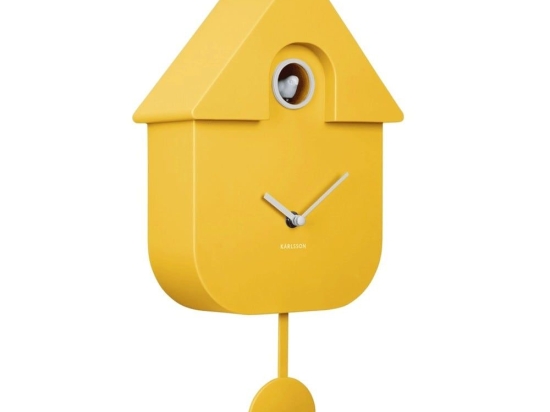 Ρολόι Τοίχου KA5768BY Modern Cuckoo Bright Yellow Karlsson Πλαστικό