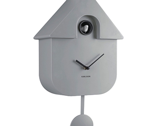 Ρολόι Τοίχου KA5768GY Modern Cuckoo Grey Karlsson Πλαστικό