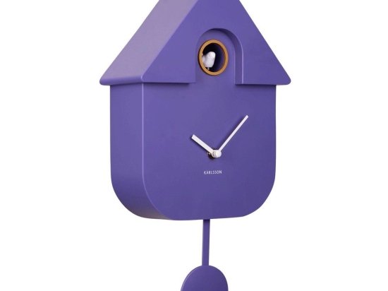 Ρολόι Τοίχου KA5768PU Modern Cuckoo Bright Purple Karlsson Πλαστικό