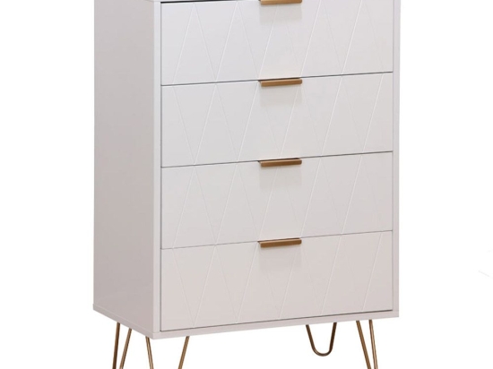 Συρταριέρα Culture 260-000014 60x34x91cm White-Gold