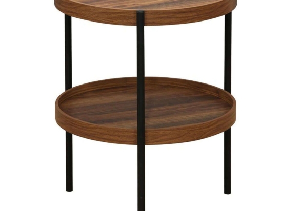 Τραπεζάκι Βοηθητικό Portogie 260-000020 Φ40x50cm Walnut-Black