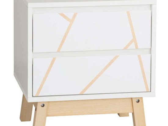 Κομοδίνο Aria 265-000001 45x35x47cm White-Natural