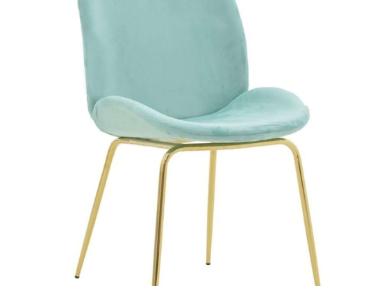 Καρέκλα Maley 273-000017 47x60x90cm Green-Gold Βελούδο, Μέταλλο