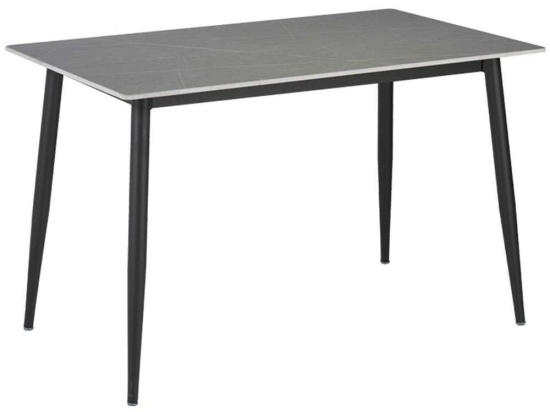 Τραπέζι Gustas 278-000006 160x90x75cm Marble Effect Grey-Black Πέτρα,Μέταλλο