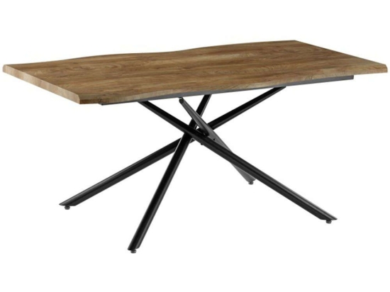 Τραπέζι Jonal 278-000010 180x90x76cm Walnut-Black Mdf,Μέταλλο