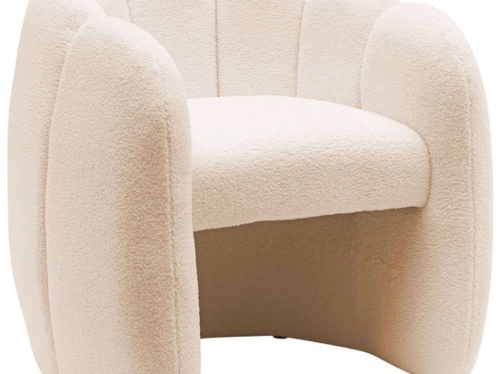 Πολυθρόνα Lampria Μπουκλέ 284-000002 75x72x75cm Cream