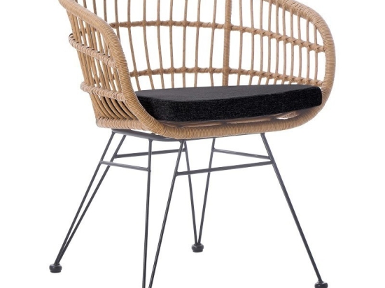 Πολυθρόνα Naoki 286-000016 63x61x79cm Natural-Black