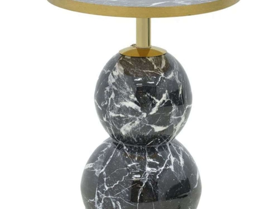 Τραπεζάκι Βοηθητικό Dearest 287-000009 Φ41x57cm Marble Effect Blue-Gold
