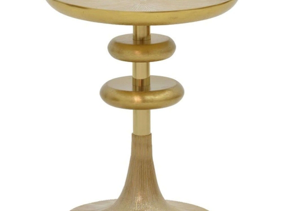 Τραπεζάκι Βοηθητικό Trego I 287-000021 Φ33x42cm Gold-White