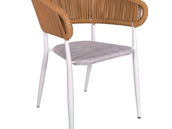 Πολυθρόνα Raven 291-000004 57x62x78cm White-Natural