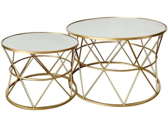 Ζιγκόν Pelosif (Σετ 2Τμχ) 295-000006 80x80x48/60x60x42cm Gold