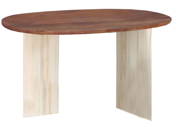 Κονσόλα Spline 297-000005 120x45x76cm White-Natural Ξύλο
