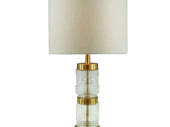 Φωτιστικό Επιτραπέζιο Wenxie 300-000021 Φ32x53cm Ε27 60W Gold-Beige Inart