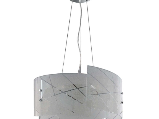 Φωτιστικό Οροφής Sandrina 301200300 Ø50x150cm White-Chrome Trio Lighting Γυαλί