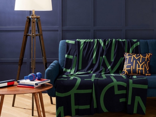 Κουβέρτα Καναπέ Logomania Green Tommy Hilfiger 130X170 130x170cm 100% Βαμβάκι