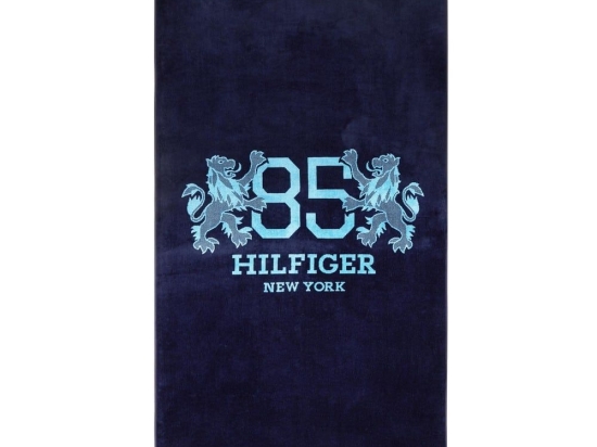 Πετσέτα Θαλάσσης Βελουτέ King Navy Tommy Hilfiger Θαλάσσης 90x170cm 100% Βαμβάκι