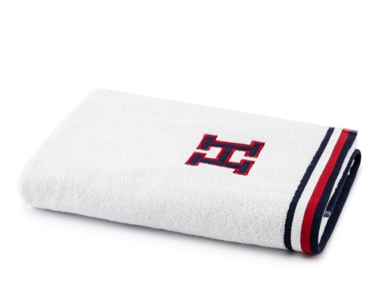 Πετσέτα Teddy 221156 White Tommy Hilfiger Προσώπου 50x100cm 100% Βαμβάκι