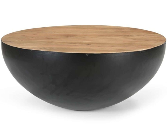 Τραπέζι Σαλονιού Coffelty 307-000005 Φ90x40cm Natural-Black