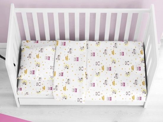 Πάπλωμα Βρεφικό Sweet Dreams 553 White-Pink DimCol 120x160cm 100% Βαμβάκι