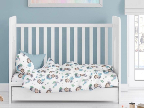 Πάπλωμα Βρεφικό Lion 533 Sky Blue DimCol 120x160cm Βαμβάκι-Πολυέστερ