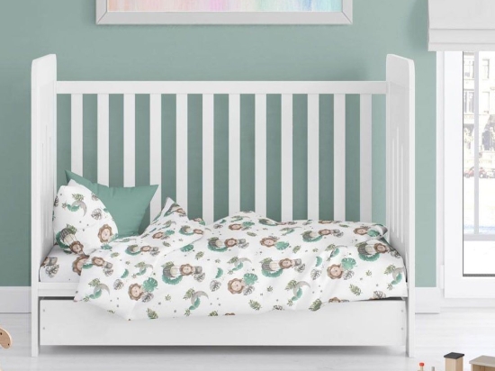 Πάπλωμα Βρεφικό Lion 534 Green DimCol 120x160cm Βαμβάκι-Πολυέστερ