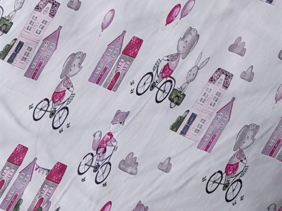 Πάνα Βρεφική Χασέ Bicycle 416 White-Bordeaux DimCol 80x80cm 100% Βαμβάκι