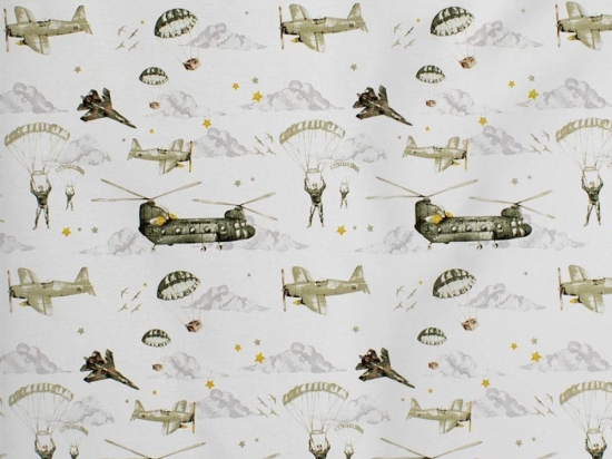 Πάνα Βρεφική Χασέ Airforce 196 White-Khaki DimCol 80x80cm 100% Βαμβάκι