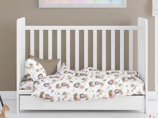 Σεντόνι Βρεφικό Lion 532 Beige DimCol Λίκνου 80x110cm 100% Βαμβάκι
