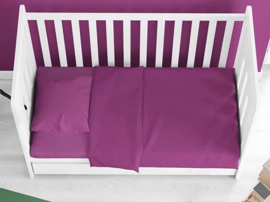 Παπλωματοθήκη Βρεφική Solid 501 Dark Magenta DimCol 120x160cm 100% Βαμβάκι