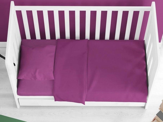 Σεντόνι Βρεφικό Solid 501 Dark Magenta DimCol Λίκνου 80x110cm 100% Βαμβάκι