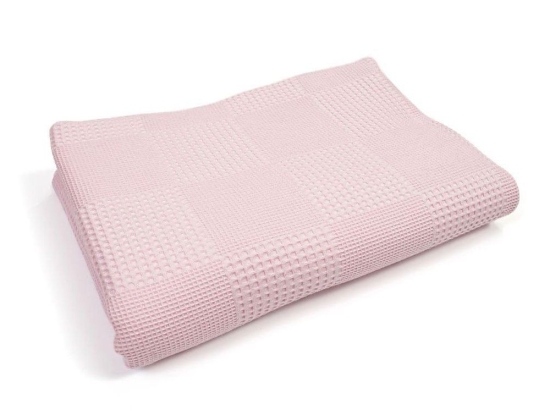 Κουβέρτα Βρεφική Πικέ Μονόχρωμη Pink DimCol Αγκαλιάς 80x110cm 100% Βαμβάκι