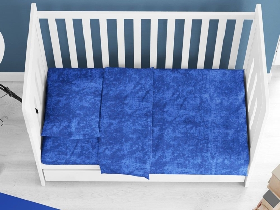 Κατωσέντονο Βρεφικό Premium Shadow 631 Με Λάστιχο Electric Blue DimCol Κούνιας 70x155cm 100% Βαμβάκι