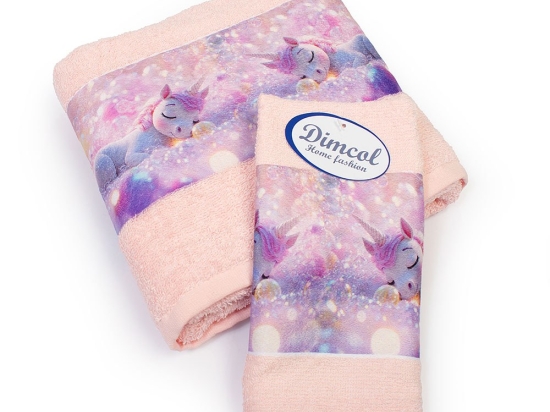 Πετσέτες Βρεφικές Dreaming Unicorn 320 (Σετ 2τμχ) Pink DimCol Σετ Πετσέτες 70x140cm 100% Βαμβάκι