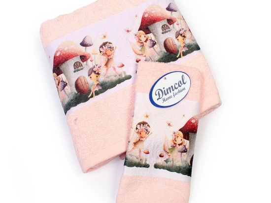 Πετσέτες Βρεφικές Fairies 330 (Σετ 2τμχ) Pink DimCol Σετ Πετσέτες 70x140cm 100% Βαμβάκι