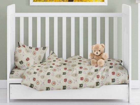 Πάπλωμα Βρεφικό Big Cats 27 Light Olive DimCol 120x160cm 100% Βαμβακερή Φανέλα