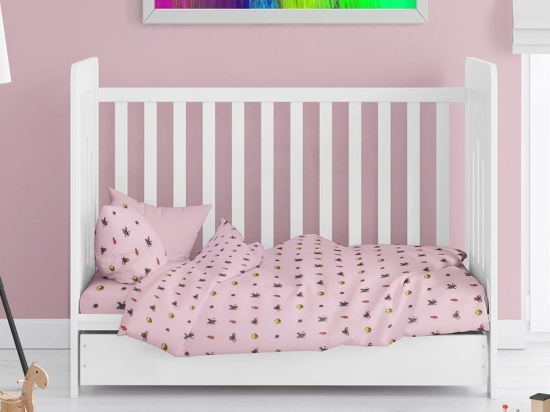Πάπλωμα Βρεφικό Looney Tunes 39 Pink DimCol 120x160cm 100% Βαμβακερή Φανέλα