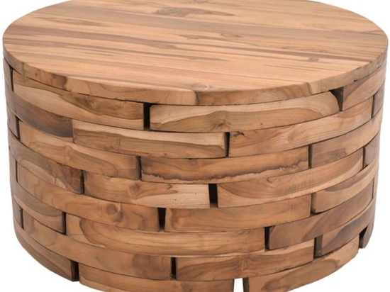 Τραπέζι Σαλονιού Wozy 315-000019 Φ90x45cm Natural