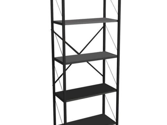 Βιβλιοθήκη Draizy 321-000007 60x30x150cm Anthracite-Black