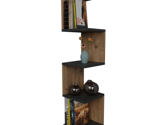 Ραφιέρα Τοίχου Zigzag 25x25x109cm Anthracite-Oak