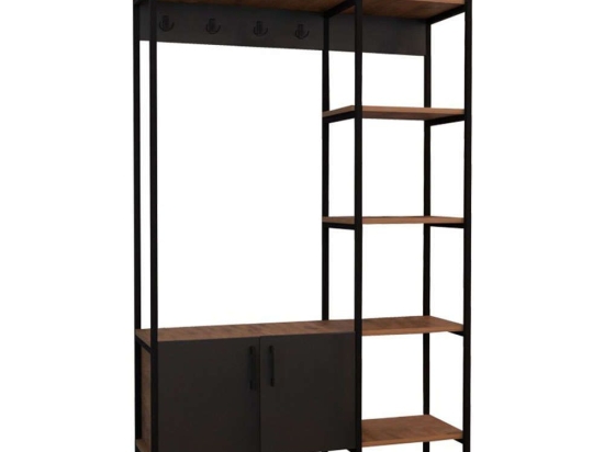 Έπιπλο Εισόδου Thoj 321-000063 120x34x180cm Oak-Anthracite Μελαμίνη,Μέταλλο