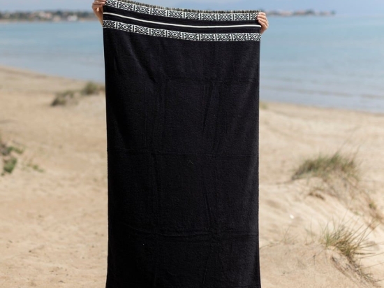 Πετσέτα Θαλάσσης Μaribelle Boho Black White Fabric Θαλάσσης 100x150cm 100% Βαμβάκι