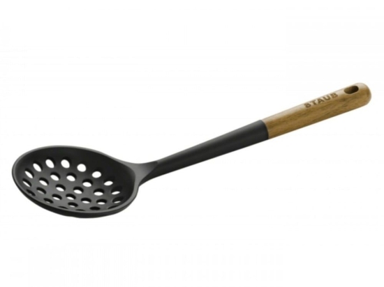 Κουτάλα Τρυπητή Gadgets 40503-100 31cm Natural-Black Staub Σιλικόνη,Ξύλο