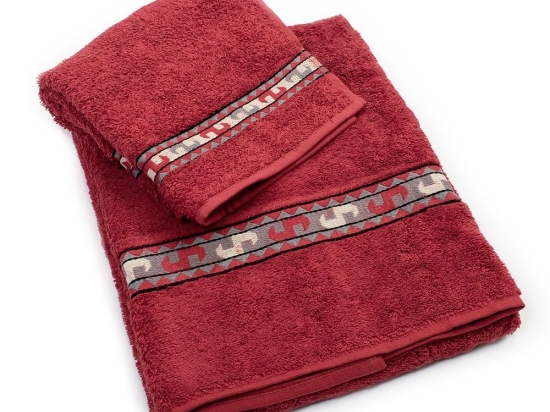 Πετσέτες Zucchi (Σετ 2τμχ) Red DimCol Σετ Πετσέτες 60x110cm 100% Βαμβάκι